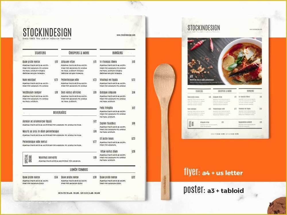 Adobe Templates Indesign Free Of Food Menu Template