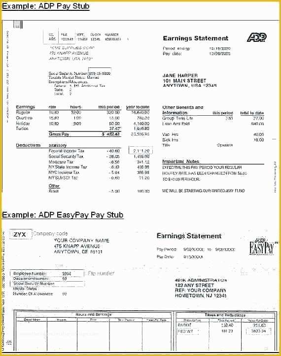 Adp Paycheck Stub Template Free Of 15 Adp Canada Pay Stub