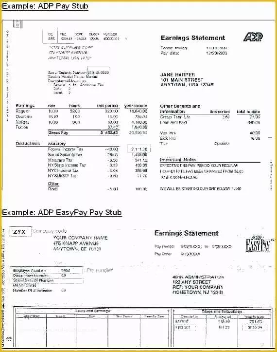 Adp Paycheck Stub Template Free Of 15 Adp Canada Pay Stub