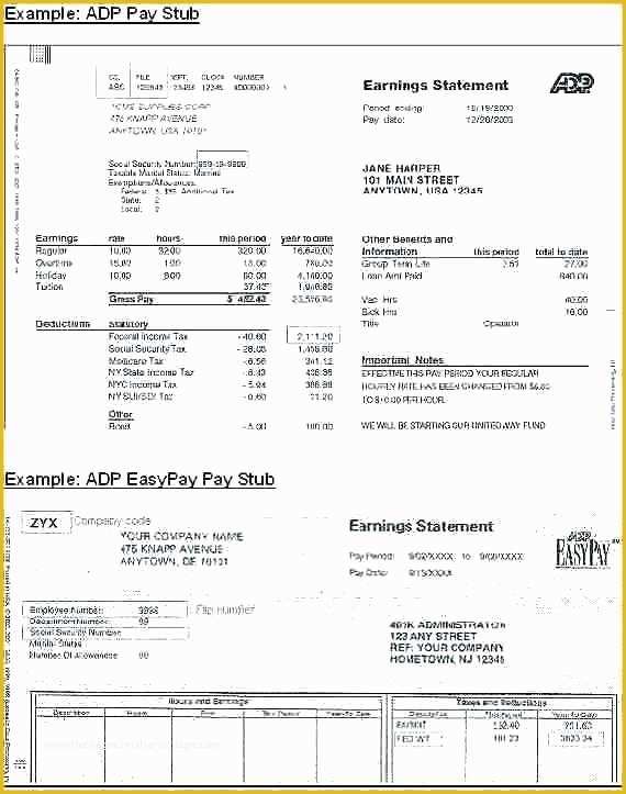 Adp Paycheck Stub Template Free Of 9 Adp Pay Stub Template Free Heritagechristiancollege