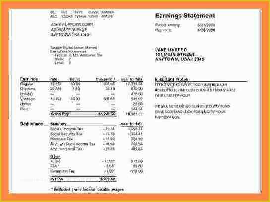 Adp Paycheck Stub Template Free Of 5 Adp Pay Stub Template Pdf