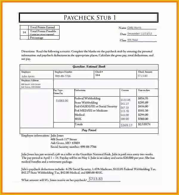 Adp Paycheck Stub Template Free Of 9 Adp Pay Stub Template Pdf