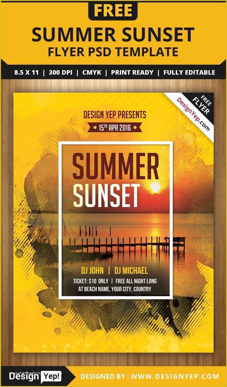Advertisement Template Free Of Free Summer Sunset Beach Party Flyer Psd Template