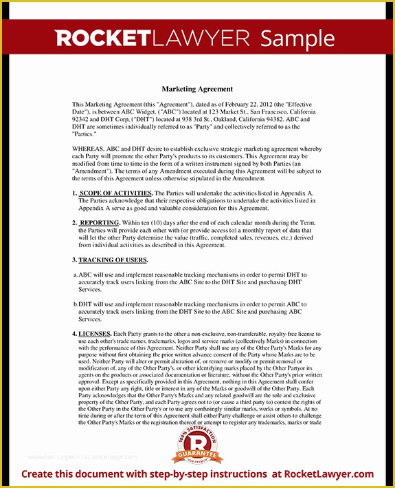 Advertising Contract Template Free Of Marketing Agreement Template