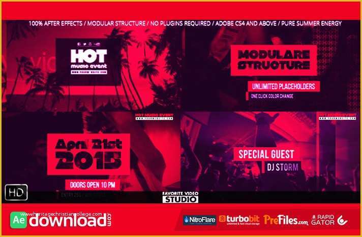 After Effects event Promo Templates Free Download Of Hot Music event Videohive Project Free Download Free