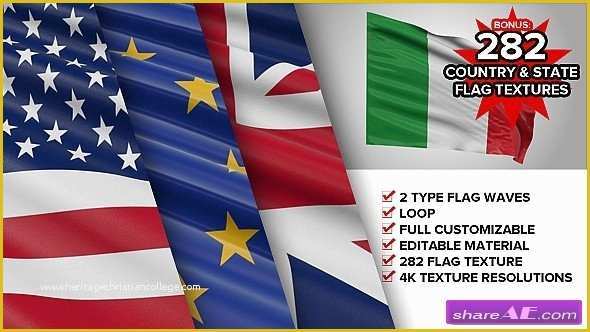 After Effects Flag Template Free Download Of Videohive Custom Element 3d Flag Free after Effects