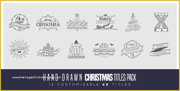 After Effects Holiday Templates Free Of Hand Drawn Christmas Titles Pack Retro after Effects