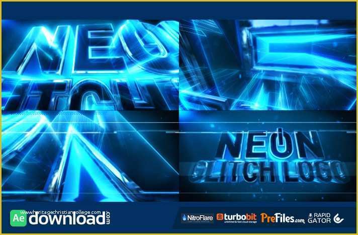 After Effects Logo Templates Free Download Of Neon Glitch Logo Videohive Free Download Free after