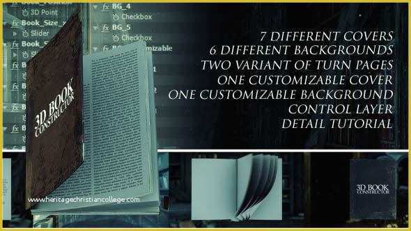 After Effects Page Turn Template Free Of 3d Book Constructor Books and Magazines after Effects