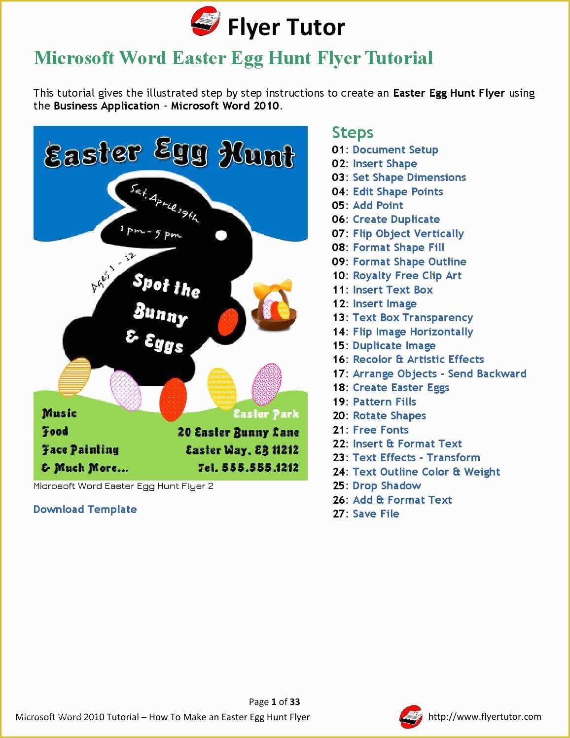 After Effects Page Turn Template Free Of Microsoft Word 2010 Easter Egg Hunt Flyer Tutorial by
