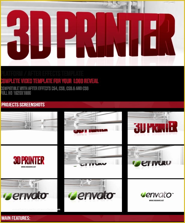 After Effects Page Turn Template Free Of Videohive 3d Printing Logo Reveal Free after Effects