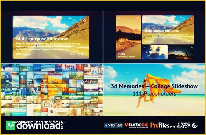 After Effects Simple Slideshow Template Free Of 3d Memories Collage Slideshow Videohive Free