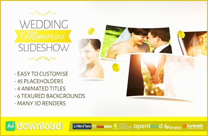 After Effects Simple Slideshow Template Free Of Wedding Memories Slideshow Free after Effects Project