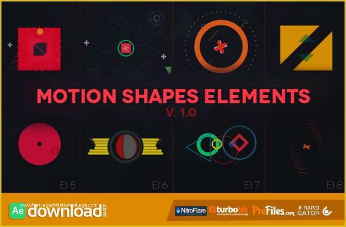 After Effects Templates Free Download Of Motion Shapes Animated Elements Videohive Template