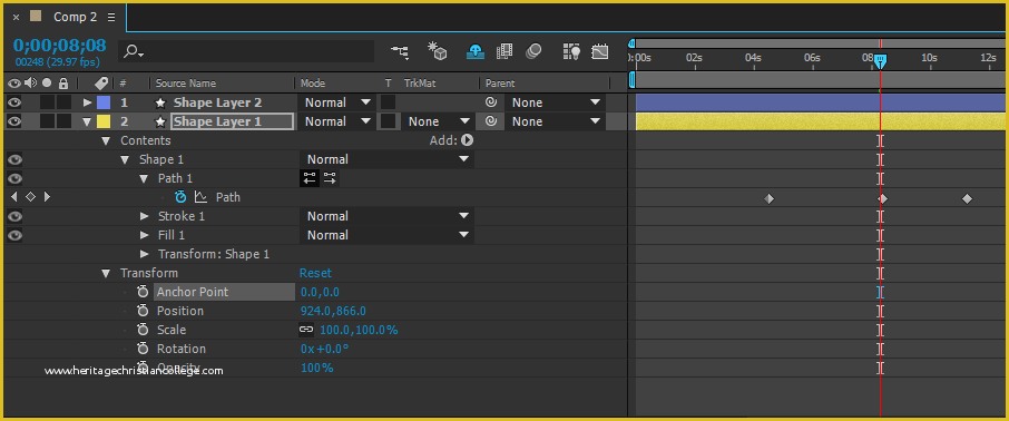After Effects Timeline Template Free Of Adjust Layer Properties In after Effects