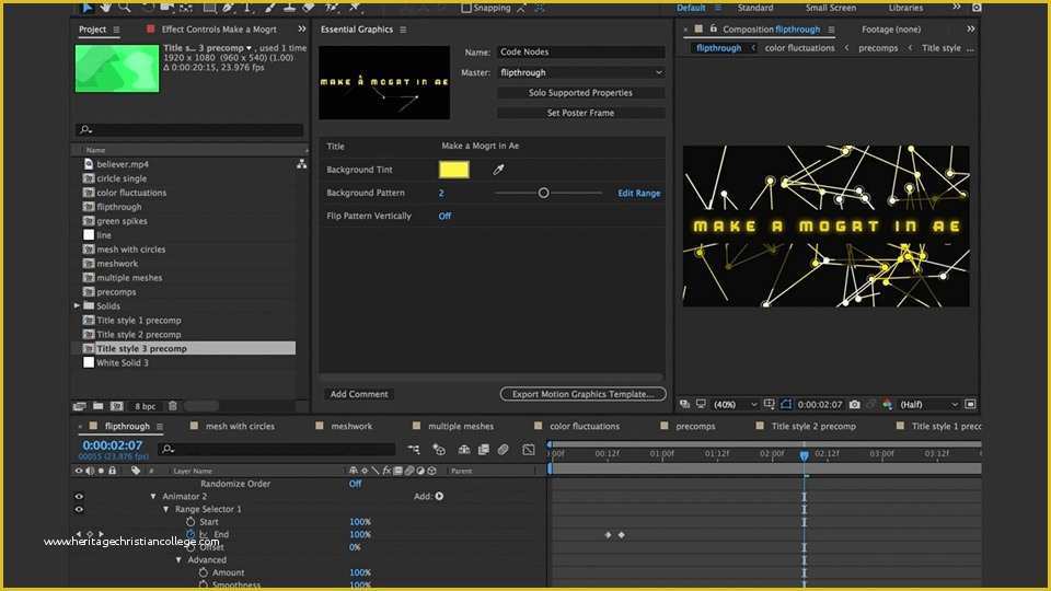 After Effects Timeline Template Free Of Creating Motion Graphics Templates In Adobe after Effects
