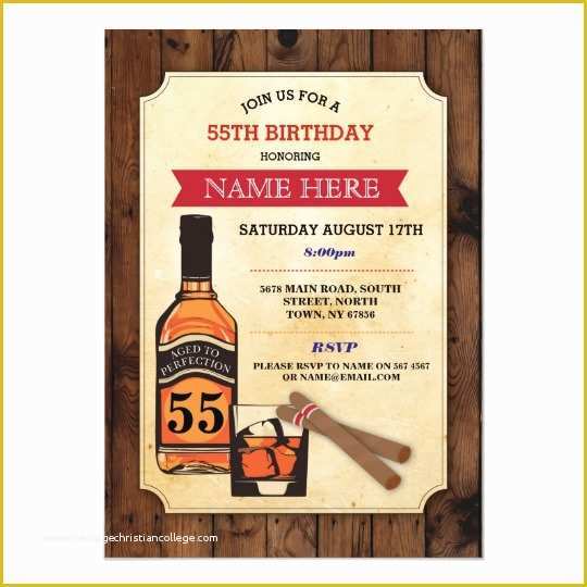 Aged to Perfection Invitation Template Free Of Aged to Perfection Birthday Whisky Cigar Invite