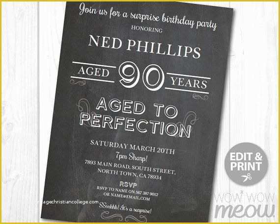 Aged to Perfection Invitation Template Free Of Best 25 90th Birthday Invitations Ideas On Pinterest