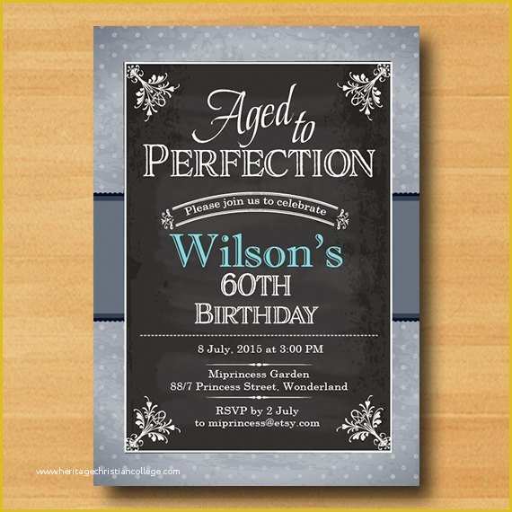 Aged to Perfection Invitation Template Free Of Chalkboard Birthday Invitation Aged to Perfection by