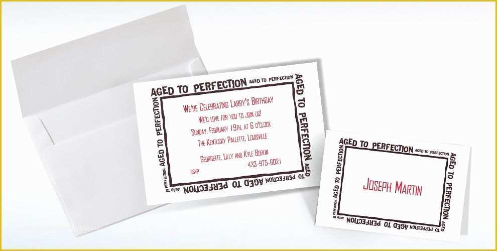 Aged to Perfection Invitation Template Free Of Custom Aged to Perfection Invitations & Thank You Notes