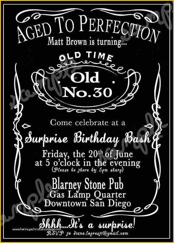 Aged to Perfection Invitation Template Free Of Custom Jack Daniels Whiskey Invitation by