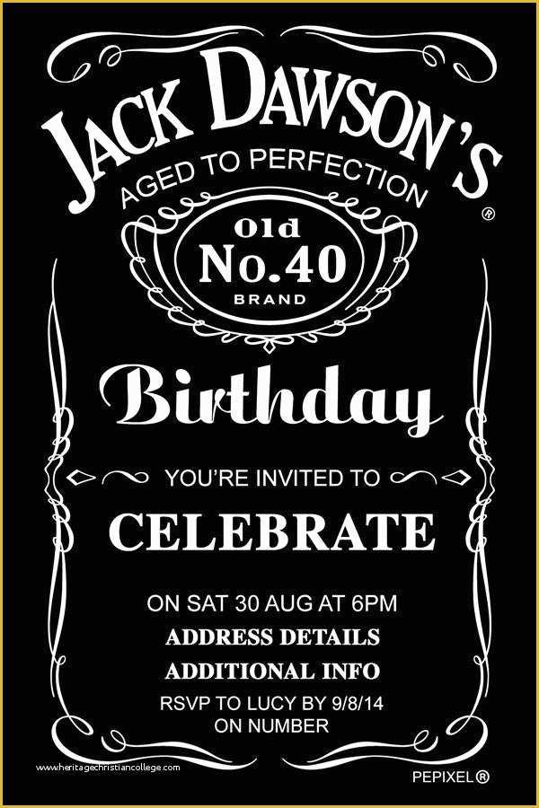 Aged to Perfection Invitation Template Free Of Jack Daniels Birthday Digital Printable Invitation