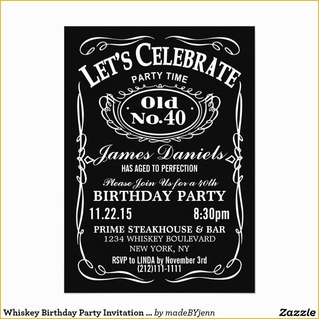 Aged to Perfection Invitation Template Free Of Jack Daniels Whiskey Birthday Party Invitation