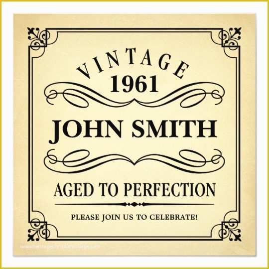 Aged to Perfection Invitation Template Free Of Vintage Aged to Perfection Funny Birthday Invite