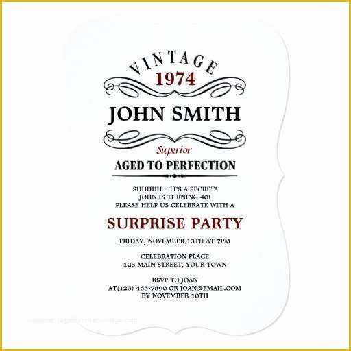 Aged to Perfection Invitation Template Free Of Vintage Aged to Perfection Funny Birthday Invite