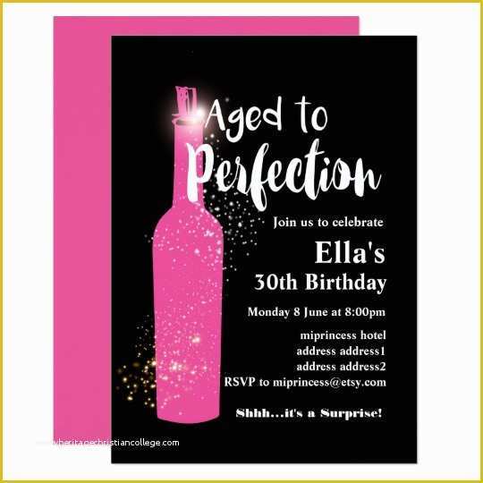 Aged to Perfection Invitation Template Free Of Wine Birthday Invitation Aged to Perfection Card