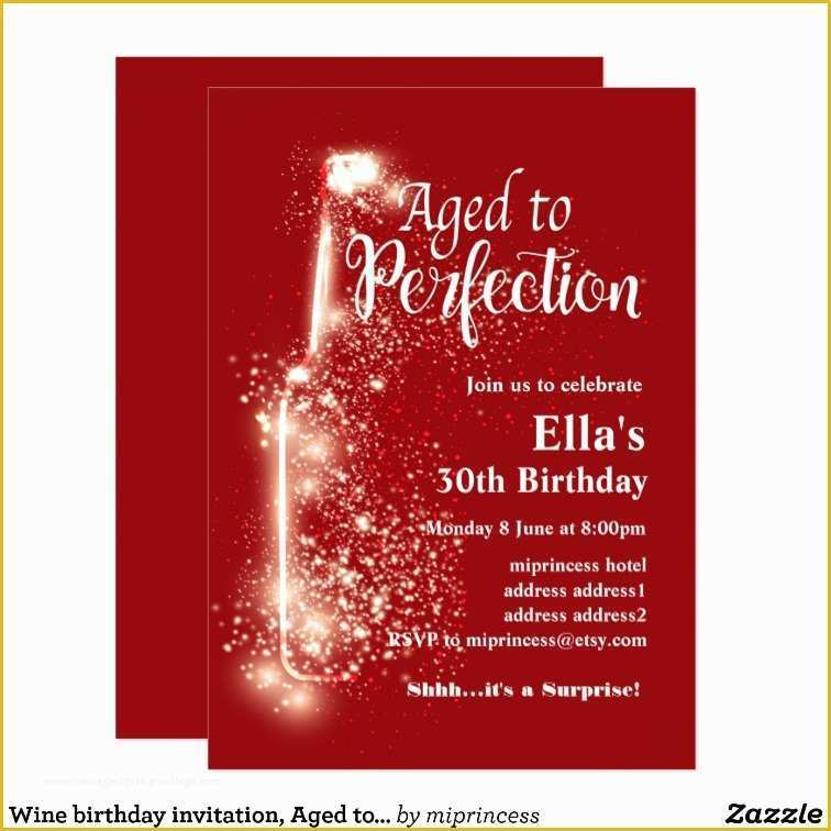 Aged to Perfection Invitation Template Free Of Wine Birthday Invitation Aged to Perfection Card