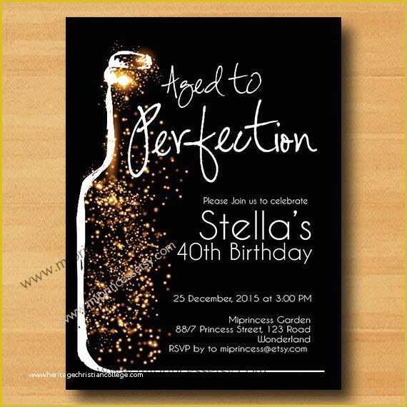Aged to Perfection Invitation Template Free Of Wine Invitation Wine Birthday Invitation Aged to