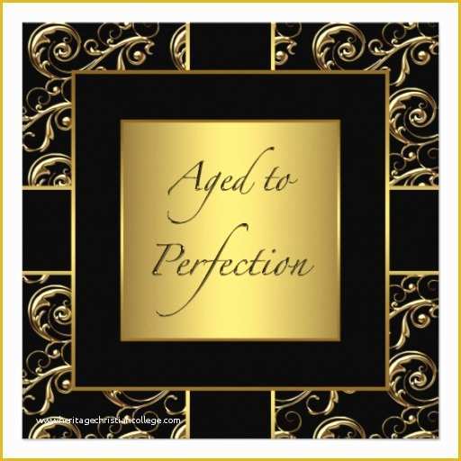 Aged to Perfection Invitation Template Free Of Womans Black and Gold Birthday Party Invitations 5 25