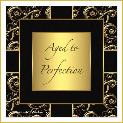 Aged to Perfection Invitation Template Free Of Womans Black and Gold Birthday Party Invitations 5 25