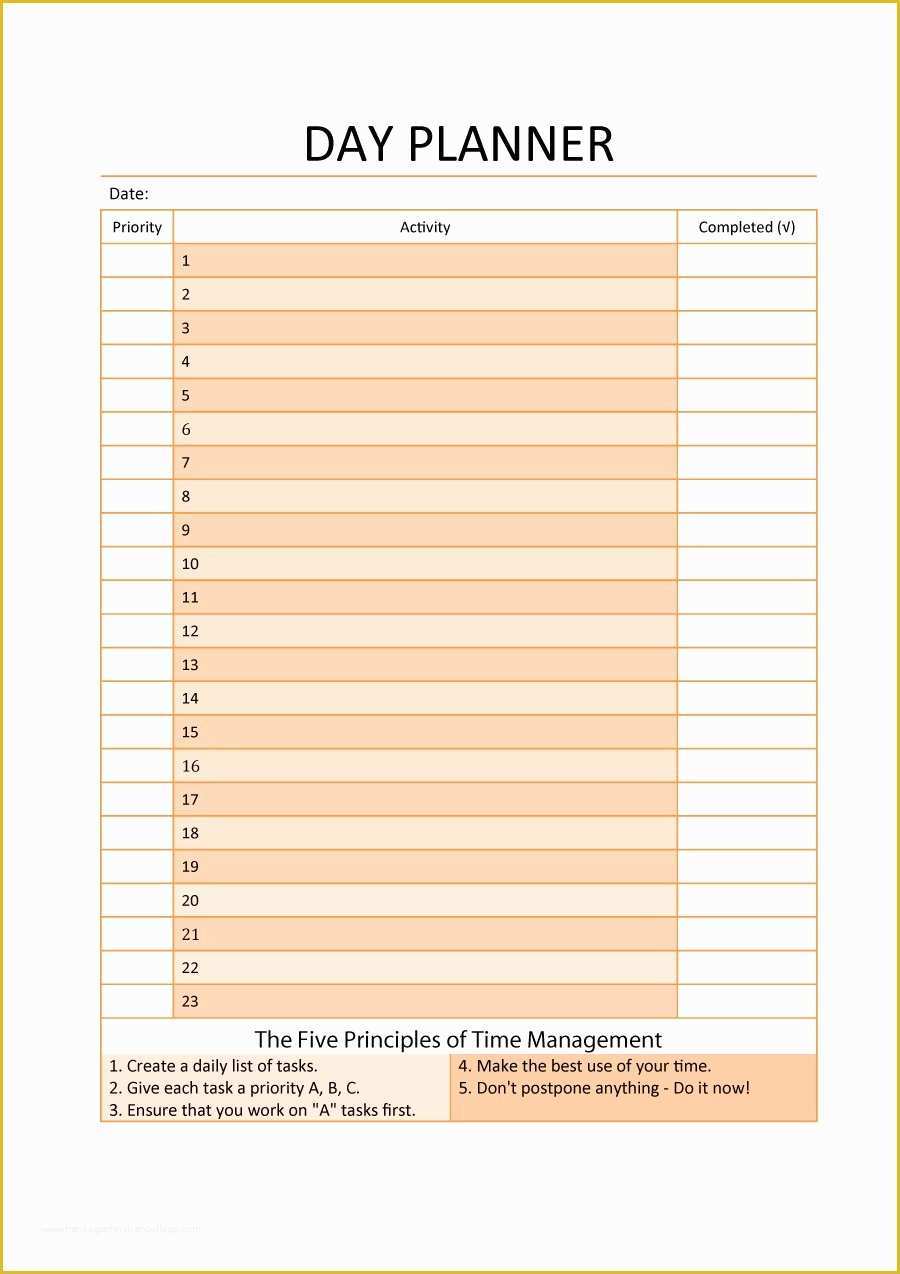 Agenda Template Free Of 40 Printable Daily Planner Templates Free Template Lab