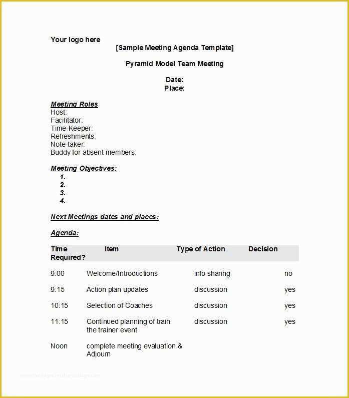 Agenda Template Free Of 46 Effective Meeting Agenda Templates Template Lab