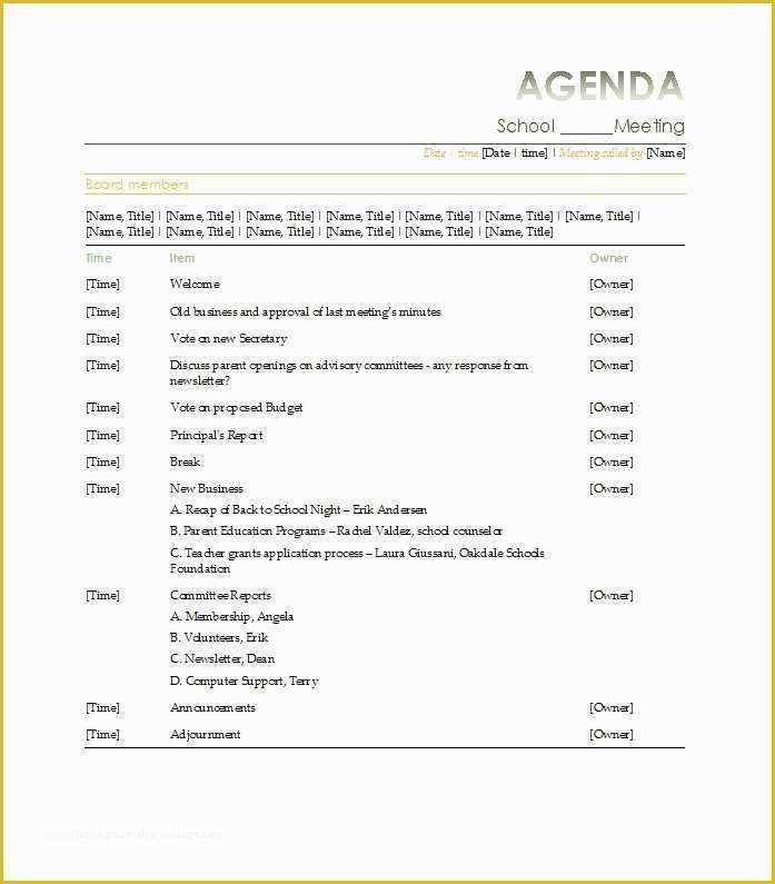Agenda Template Free Of 46 Effective Meeting Agenda Templates Template Lab