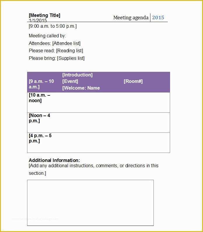 Agenda Template Free Of 46 Effective Meeting Agenda Templates Template Lab