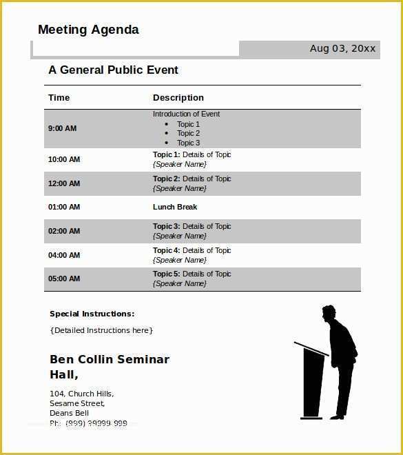 Agenda Template Free Of 50 Meeting Agenda Templates Pdf Doc