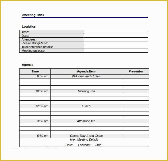 Agenda Template Free Of 50 Meeting Agenda Templates Pdf Doc