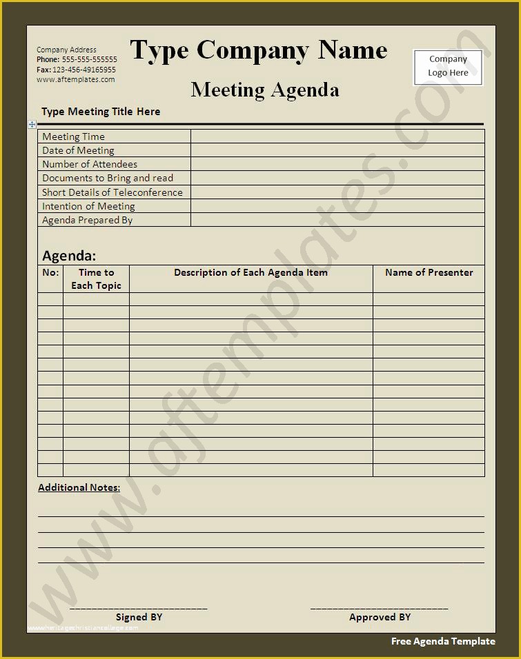 Agenda Template Free Of Free Agenda Template