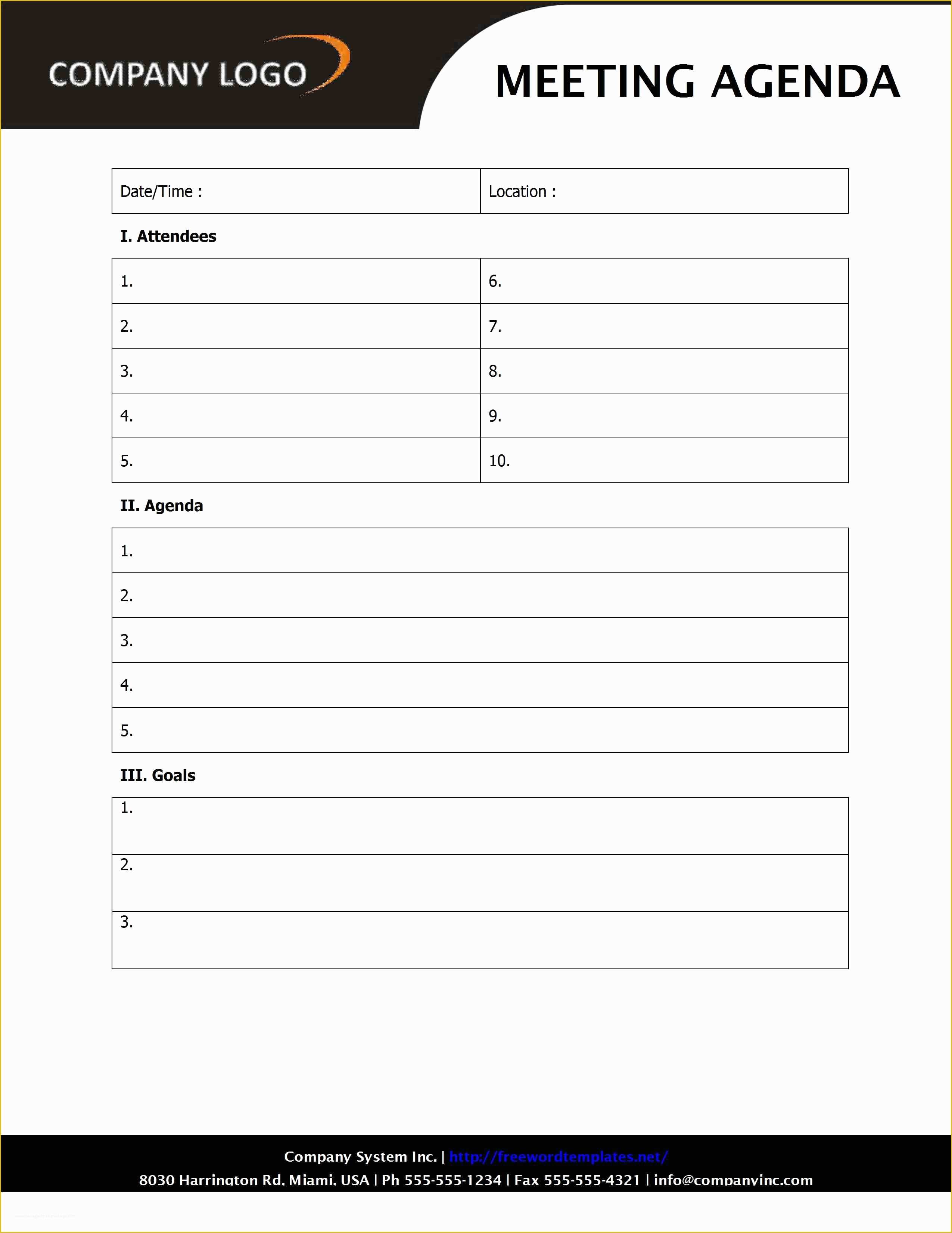 Agenda Template Free Of Meeting Agenda Template