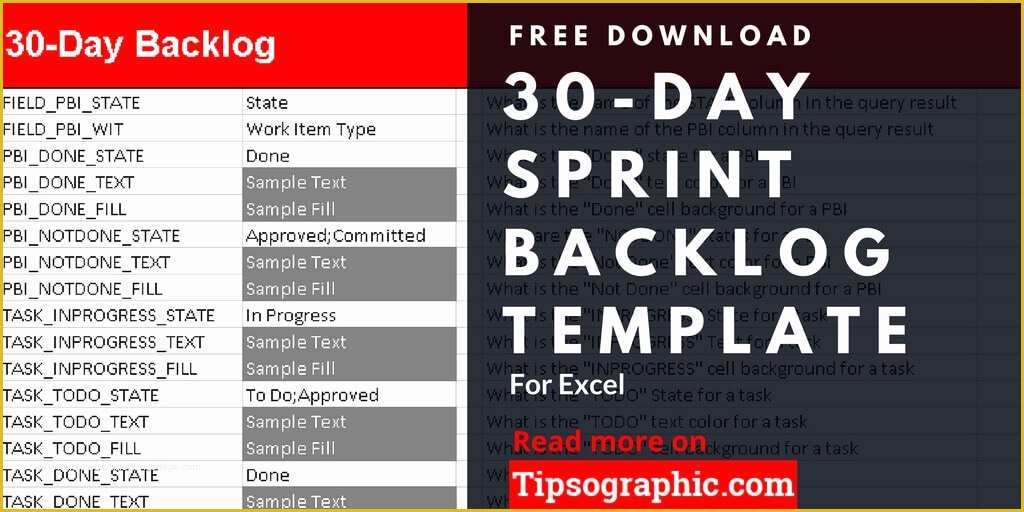 Agile Project Management Templates Free Of 30 Day Sprint Backlog Template for Excel Free Download