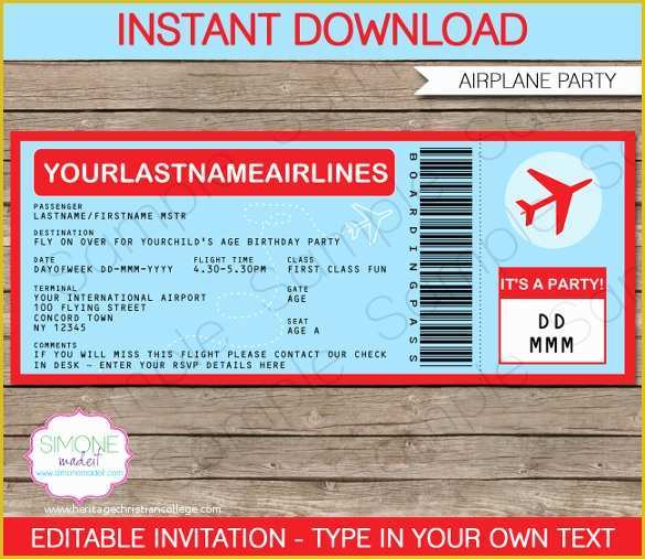 Airline Ticket Invitation Template Free Download Of 28 Boarding Pass Invitation Templates Psd Ai Vector