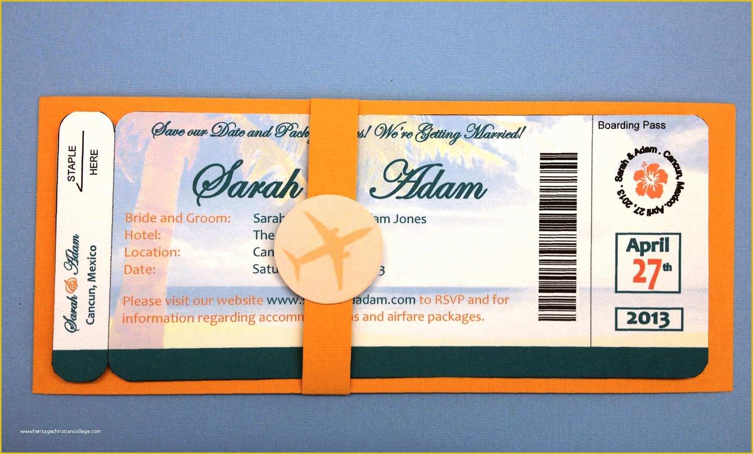 Airplane Ticket Invitation Template