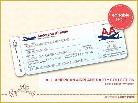 Airline Ticket Invitation Template Free Download Of 81 Ticket Templates Free Download