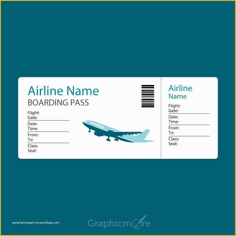 Airline Ticket Invitation Template Free Download Of Airline Blue Boarding Pass Template Design Free Vector