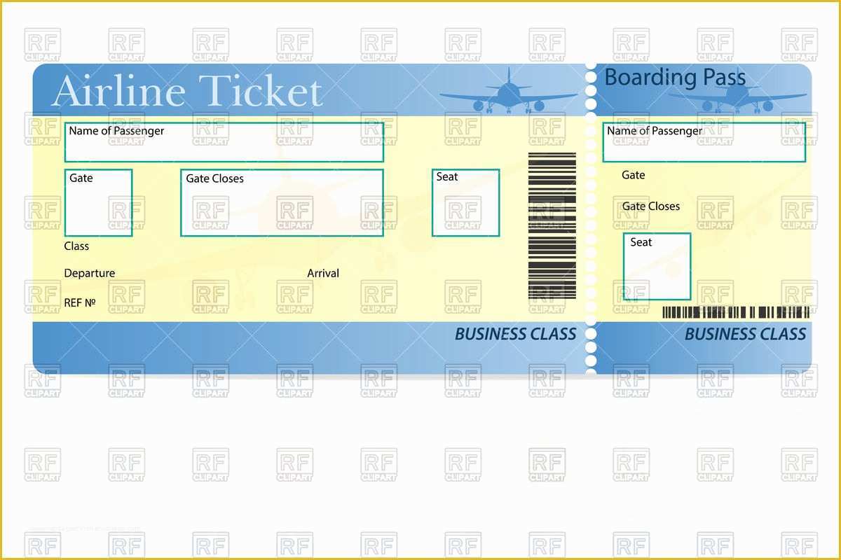 Airline Ticket Invitation Template Free Download Of Airline Ticket Template Vector Image Of Objects