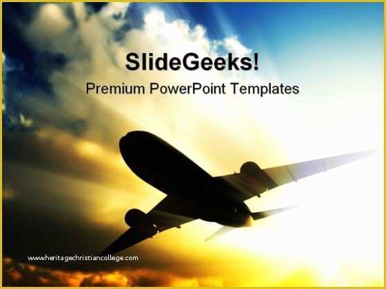 Airplane Powerpoint Template Free Download Of Jet Plane Transportation Powerpoint Template 0610