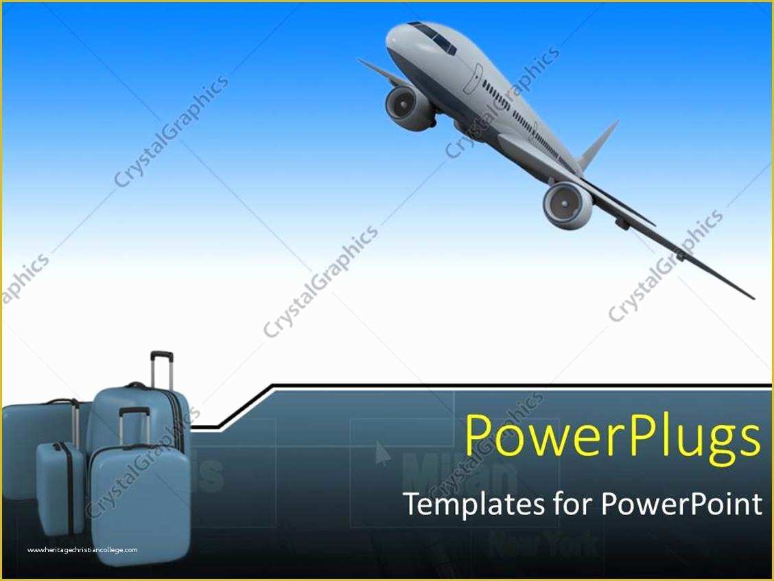 Airplane Powerpoint Template Free Download Of Powerpoint Template An Airplane with 3 Bags Of Luggage 1454